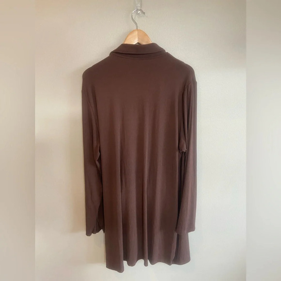 H&M Plus Sized Brown Wrap Dress Mini Long Sleeve Size 4XL NWT - Picture 2 of 12
